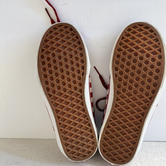 vans old skool red and white youth sz 5.5 lace up checkered - Picture 10 of 10